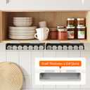 Lifewit Under Cabinet Spice Rack Organizer with 7 Jars, Lables, Under Shelf, Easy Refilling with Silicone Funnel, Seasoning Organizer for Kitchen Storage Solution, Gray