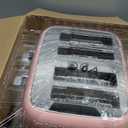 Roter Mond Toaster 4 Slice Retro Stainless Steel with Extra Wide Slots Bagel, Defrost, Reheat Function, Dual Independent Control Panel, Removable Crumb Tray, 6 Browning Levels, Pink