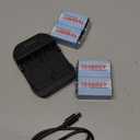 Tenergy 9V Battery Rechargeable 250mAh 4 Pack NiMH Square Battery with 2 Bay 9V Battery Charger for Smoke Alarm/Detector