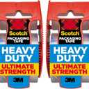 Scotch Heavy Duty Packaging Tape, 2 Inches x 800 Inches, Clear - 2 Count