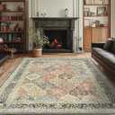 yongyangjuxin Area Rugs 8x10 Rug for Living Room, Non Slip Washable Rug Blue, Large Area Rugs for Bedroom, Low Pile Soft Vintage Rugs for Bedroom Dining Room Indoor