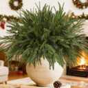 16 Pcs Real Touch Christmas Norfolk Pine Stems, 18" Artificial Norfolk Pine Branches Picks Faux Christmas Greenery Tree Filler Branches for Vases Xmas DlY Crafts Garland Holiday Home Decor