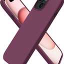 ORNARTO Compatible with iPhone 15 Case 6.1, Slim Liquid Silicone 3 Layers Full Covered Soft Gel Rubber Phone Case, Anti-Scratch Shockproof Protective Cover 6.1 Inch, Wine Red