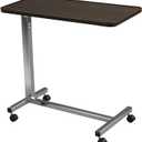 Drive Medical 13003 Non Tilt Top Overbed Table with Wheels, Chrome