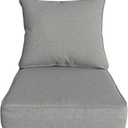 Outdoor/Indoor 24x24 inch Deep Seat Patio Cushions Set of 1 Resilient Foam Filling Water Repellent Stain-Resistant UV Resistant Weather Resistant Patio Cushions Light Grey