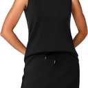 WIHOLL Two Piece Skirt Sets for Women Summer Vacation Outfits Tennis Skirt Crew Neck Top Versatile Lounge Sets (Large, Black)