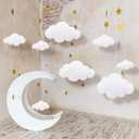8 Pcs Classroom 3D Cloud Decoration Hanging for Ceiling Party Decoration Artificial Cloud Ornament Hanging Ceiling Wall Decor for Birthday Wedding Baby Shower Nursery Children Room (Delicate,White)