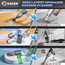 Saker Car Vacuum Cleaner 17000PA Foldable Mini Handheld Vacuums Portable Cordless with Brushless Motor for Gifts, Hair,Cars,Bedrooms,Offices Cleaning HL132 Silver