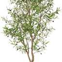 7ft Faux Olive Tree - Fake Potted Olive Silk Tree with Planter Natural Olive Branches and Realistic Leaves Artificial Tree for Home House Office Decor Indoor