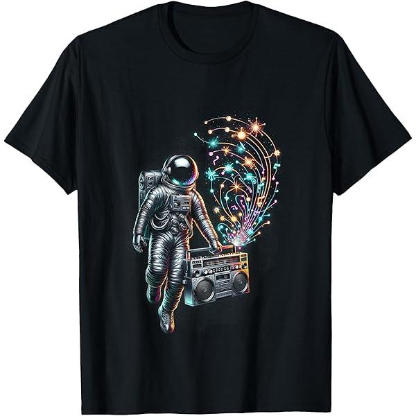 Astronaut Outer Space Science Galaxy Universe T-Shirt, S