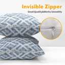 Boho Slate Blue Pillow Covers 18x18 Set of 2 Abstract Geometric Plaid Print Pattern Rustic Decorative Outdoor Farmhouse Zipper Pillowcases Decorations Throw Cushion Cover Decor for Couch Sofa Bed