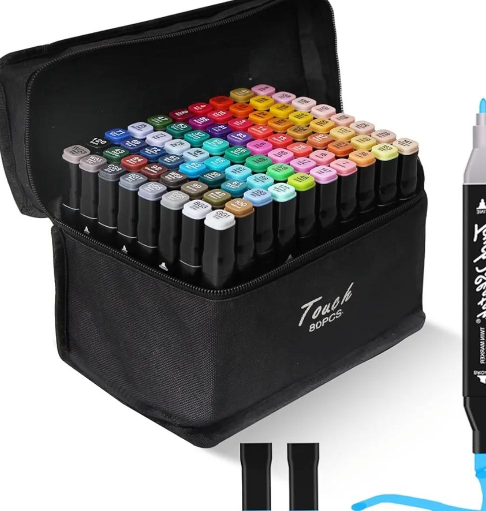 Colors Alcohol Markers Set, Professional Dual BrushTip Alcohol Based Marker Pens Tip & Chisel Perfect for Artists,Adults Coloring Drawing,Illustration,Painting,Sketching,Card Making & DIY Artg