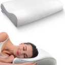 Memory Foam Contour Pillow for Neck Pain Relief, Ergonomic Cervical Pillow with 2 Heights - Orthopedic Support for Side/Back/Stomach Sleepers, Breathable Removable Cover, Queen Size