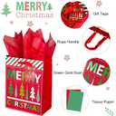 GITMIWS 12 Pack Christmas Paper Gift Bags with Tissue Paper, 9'' Medium Christmas Treat Gift Bags Bulk with handles, Xmas Shopping Tote Goodie Bag for Kids, Xmas Party Favor Decor