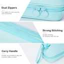 2 x Pencil Case - 2-Layer Large Capacity Aesthetic Pencil Pouch with Strong Zipper, Handheld Stationery Organizer Pen Case with Compartments for College, office, Travel, for Women Men (Blue)