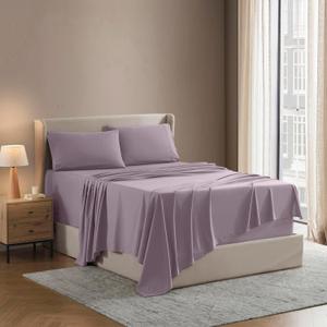 Nestl Split King Sheet Set - 1800 Ultra-Soft Microfiber Bed Sheets - Double Brushed - Deep Pockets - Easy Fit - 5 Piece Set - Bed Sheets & Pillowcases (Split King, Dusty Purple)