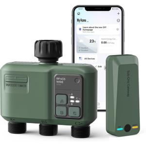 Diivoo WiFi Sprinkler Timer 3 Zone, Water Timer for Garden Hose Via APP 492ft, Smart Irrigation Controller Compatible with Alexa and Google & Rain Delay, Automatic Watering System for Tap Faucet Valve