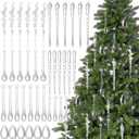 Weysat 181pcs Christmas Crystal Hanging Ornaments for Tree Acrylic Icicle Teardrops Decoration Crystal Icicles Acrylic Hanging Decor for Christmas Tree Winter New Year Supplies Home Wedding Party