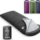 Sleeping Bags for Adults Cold Weather & Warm,Backpacking Camping Sleeping Bag for Tall Girls Boys,Lightweight,Compact,Waterproof Camping Gear for Traveling,Hiking,Hotel,Outdoor & Indoor (4lb-Black(R Zip))