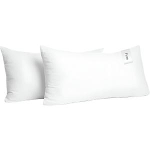 Cotton Hotel Pillows, U.S. Made Hypoallergenic Pillows with Down Alternative Fiber Fill for Side & Back Sleepers, Set of 2, Firm