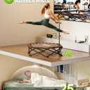 42" Foldable Mini Trampoline- 450lb Capacity Fitness Rebounder w/3-Level Adjustable T-Bar, Adults Workout Trampoline, Non-Slip Pad | Foldable Design for Home/Gym