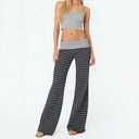 FOMOYUU Lounge Yoga Pants for Women Fold Over Low Waist Wide Leg Sweatpants Flare Leggings Bell Bottoms Y2K Foldover Pants (M)