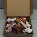 Yowlieu Realistic Farm Animal Figures Toys, 44 Pcs Plastic Farm Figurines Playset Includes Fences Mini Farm Animal Cake Topper Learning Toy Set for Kids & Toddlers