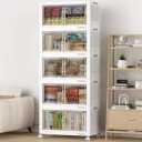 100Gal Large Storage Bins with Lid, 400Qt Plastic Stackable Closet Organizer and Storage, Collapsible Storage Box with Wheels, Folding Storage