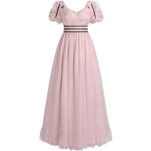 NSPSTT Pink Regency Dress Women Regency Ball Gowns 1800s Princess Costume for Adults, Small