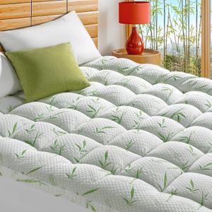 LIANLAM Mattress Topper Full Size - 1500GSM 3D+7D Down Alternative Fill 3 in Pillow Top Mattress Pad, Viscose Made from Bamboo Cover, Extra Firm for Back Pain, 6"-18" Deep Pocket(54"x75")
