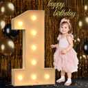3FT Marquee Numbers, Light Up Numbers 1 for 1st 16th 21st Birthday Decorations, Big Numbers for Party Decorations, Large Light Up Numbers for Party Decor DIY Pre-Cut Foamboad Mosaic Numbers