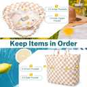 Iioscre Beach Bag for Women, Causal Hobo Pool Bags with Zipper Inner Pocket, Foldable Swim Tote Bag for Vacation Essentials