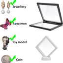 Eco-Fused 3D Transparent Floating Frame - Set of 5 - Suspension Display Case for Collectibles, Memorabilia, Decorations - Holders for Coins, Jewellery, Medals, Gemstones (Multicolored) (5 pack - Multicolors (Black, Red, White), Mulicolor)