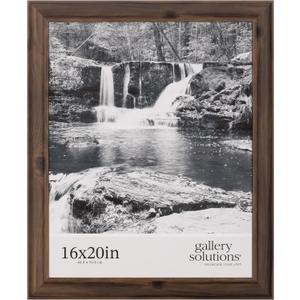 Gallery Solutions - 16"x20" - Wallnut Frame - Large Wall Frame - Stylish and Versatile Solution - Favorite Photos or Artwork - Rectangular Frame - Single Picture Frame