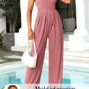 KIRUNDO Womens Jumpsuit Dressy Casual Summer Outfits One Piece Cap Sleeve Mock Neck Wide Leg Pants Rompers with Pockets (M)