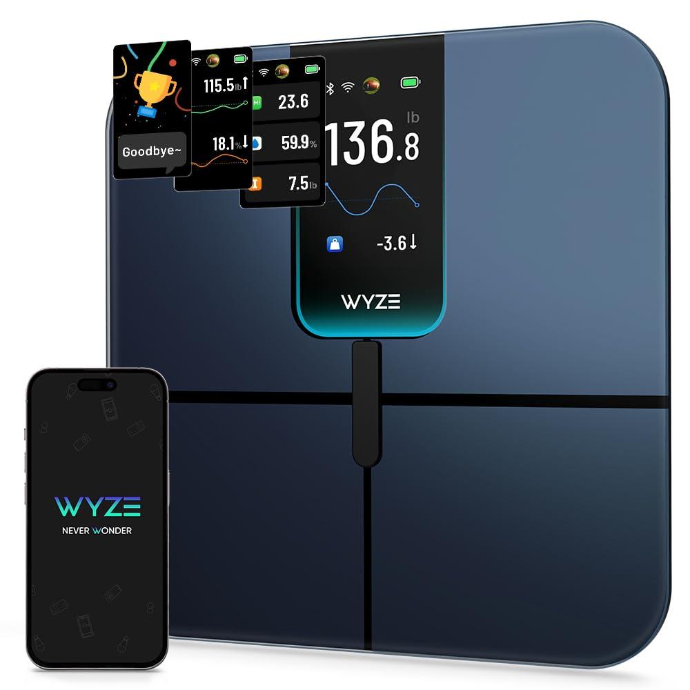WYZE SCALE - Smart Scale Ultra with 4.3" Color Display, Digital Scale for Body Weight BMI Muscle Mass, Heart Rate Monitor, Wi-Fi & Bluetooth Weight Scale with Baby/Pet/Luggage Mode, 400lbs, Black