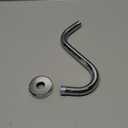 NearMoon S Shaped Shower Head Riser Arm, Shower Extender Arm with Flange, Standard 1/2" Connection- Bathroom Accessory (8 Inch, Chrome)