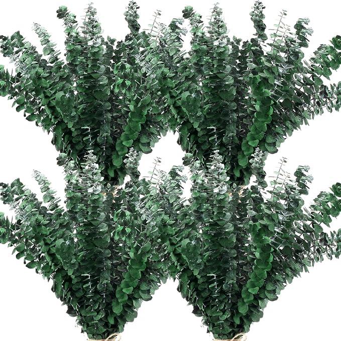 Knitgrip 100 Pcs Large Dried Eucalyptus Stems 17 Inch Natural Real Fresh Eucalyptus Branches for Shower Hanging Fresh Plant Greenery Leaves for Wedding Bathroom Vase Filler DIY Garland Decor