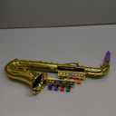 Lewtemi Gold Saxophone Musical Instruments Toy for Kid Toddler Fake Plastic Preschool Music Toy Gift Portable Wind Instrument Early Educational Teaching Songs Gifts for Toddlers Children