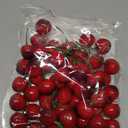 Skylety 50 Pieces Fake Cherries Artificial Cherry Fruit Decorations Simulation Cherry Party Decorations for Cake Decor Home Kitchen Cabinet Photography Prop Cognitive Party Favors (Dark Red)