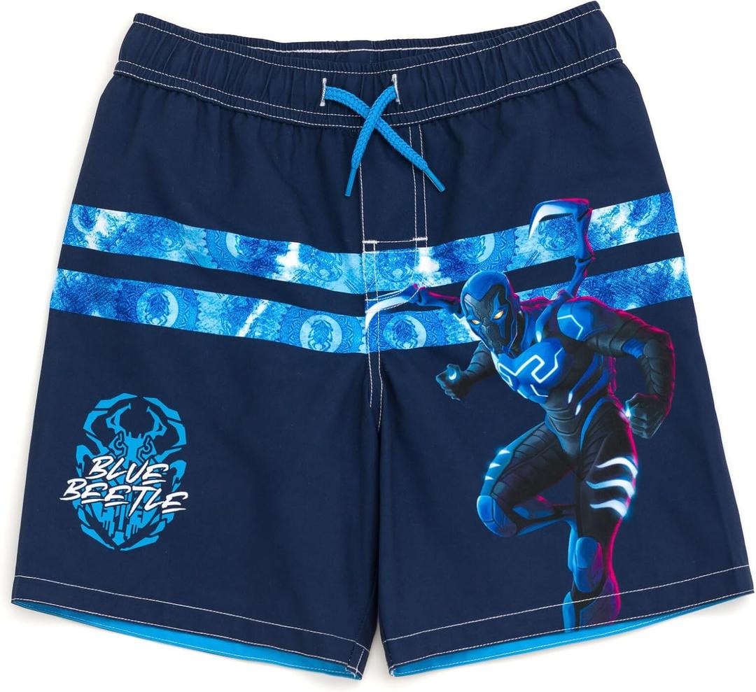DC Comics Blue Beetle UPF 50+ Swim Trunks Bathing Suit Little Kid,5-6years old