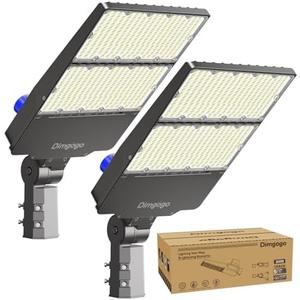 LED Parking Lot Light 300W, UL Listed 45,000LM 6500K Light with Dusk to Dawn Photocell, Adjustable Slip Fitter Mount, IP66 Waterproof, Commercial LED Area Security for Parking Lot, Roadway, 1 Pack