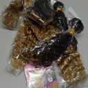 30 32 34 Inch Ombre Bundles Human Hair Color #27 Kinky Curly Bundle Brazilian Remy Hair 3 Bundles Double Weft 3 Tone Black Mixed With Honey Blonde Bundle