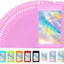 100 Pink Holographic Resealable Mylar Bags, 5x7 Inch, Food Grade, Zipper Closure, Waterproof, Ideal for Food, Jewelry, Party Favors
