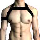 Men's Elastic Chest Harness, Shoulder Muscle Straps with Armbands, Gothic Punk Clubwear, Rave Festival Costume, Party Gear, Gift for Him Husband Bf