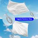 M METERXITY 2 Pack Flagpole Retainer Ring -15 Beads 0.71" Flag Pole Beaded Retainer Ring,Keep Flag Close to Pole with Stainless Steel Cable,Apply to Indoor Outdoor Flagpole(Silver)