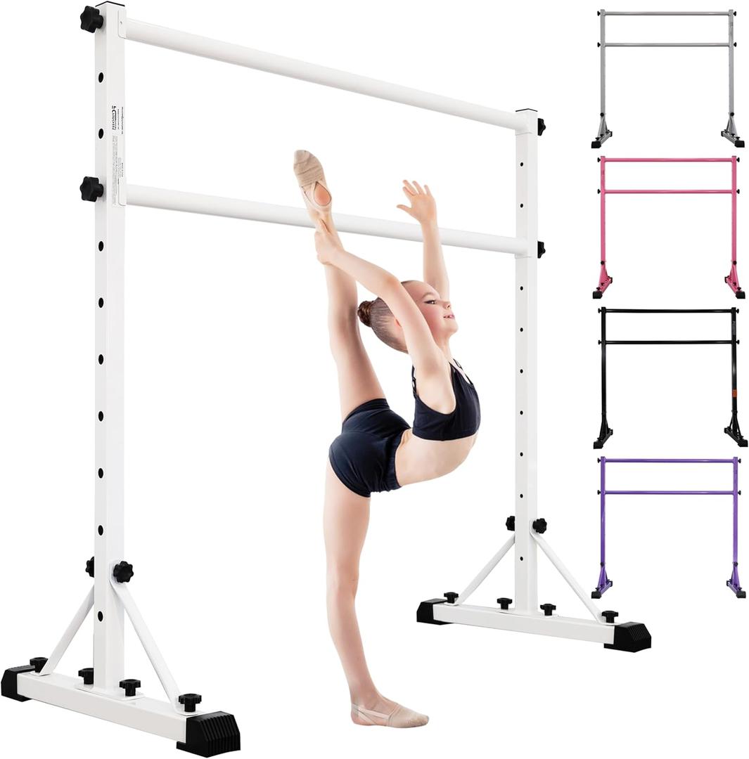 Adjustable Ballet Barre,Portable Dance bar,Fitness Equipment for Dance & Balance Excercise,Super Sturdy for Balance Workout,Weight Limit 250 LBS (4FT, White)