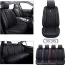 Aierxuan 5 Car Seat Covers Waterproof Leather Universal Compatible with Honda CRV Civic Accord Odyssey HRV Elantra Ford Yaris Sienna Jeep Chevy Subaru Nissan Rogue Soul Toyota(Full Set, Black)