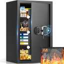 5.5 Cuft Large Safe for Home, Digital Safe Box with Combination Lock, Alarm System and Removable Shelf, Anti-Theft Safes for Business Document