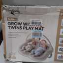 Twins Baby Play Mats for Floor Activity Gym - 5-in-1 Support Cushion Baby Play Mat Tummy Time Mat for Supervised Bonding with Arch, Plush Toys, Flashcards & Developmental Book - Grey